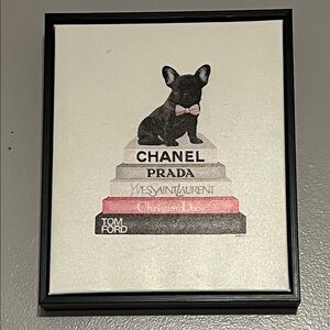 Chic Dog Art Print with Designer Books